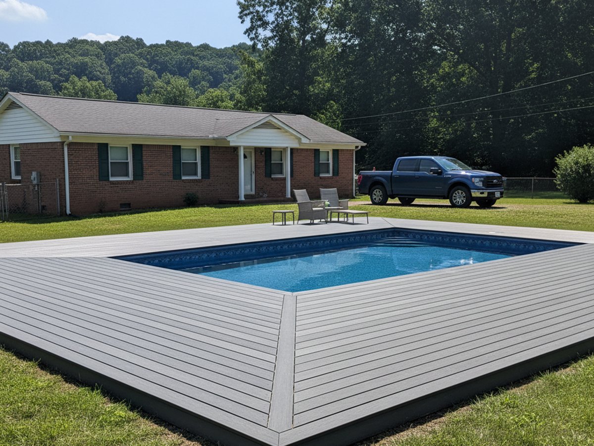Custom Deck Design completed by Mighty Deck Solutions in Little Rock, AR