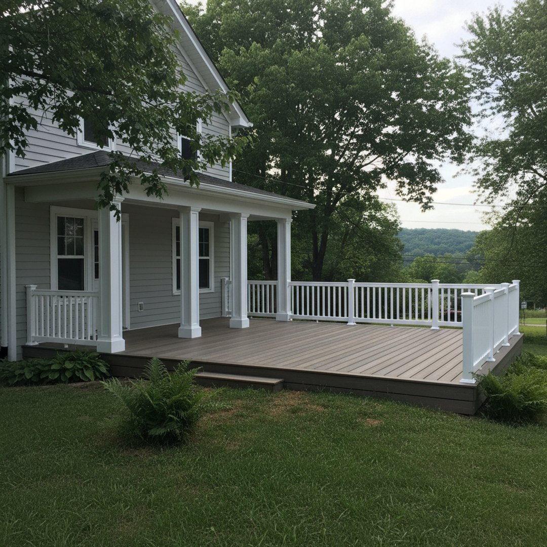 Multi-Level Deck Building completed by Mighty Deck Solutions in Bryant, AR