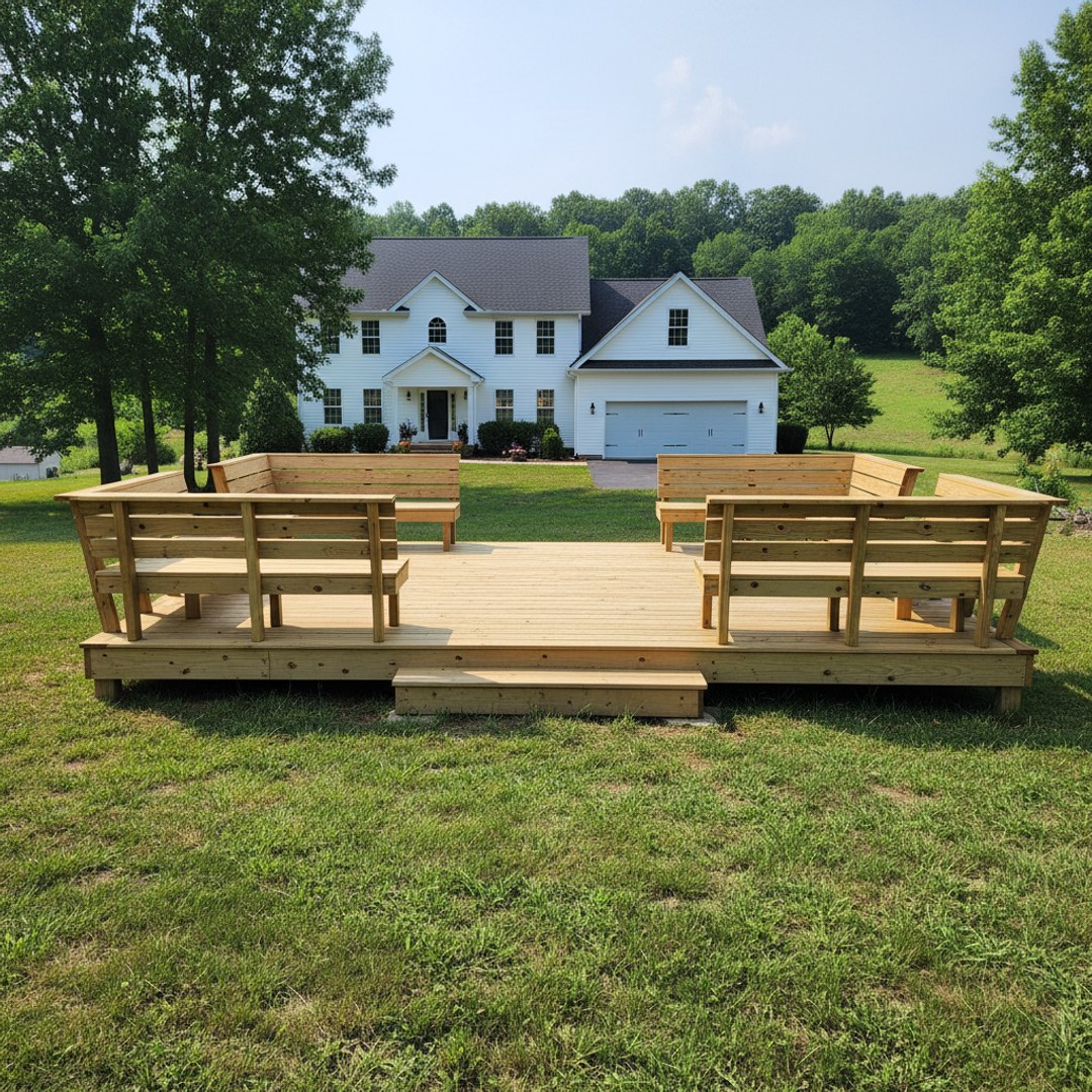 Multi-Level Deck Building completed by Mighty Deck Solutions in Cabot, AR